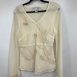 Judith hart women's 14 blouse floral‎ embroidery